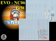 Decal nước EVO NC06 General Warning Caution MG HG RG series UV Water sticker