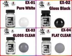 Sơn cao cấp Sunin Super Gloss Black White Clear Flat EX series Lacquer 60ml topcoat