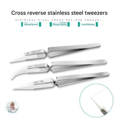 Nhíp sứ kẹp gắp linh kiện tự giữ - nhịp ngược Ceramic tweezers interchangeable cross-shaped heads
