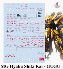 Decal nước Hyaku Shiki Kai MG HG các loại Water Sticker