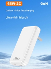 Sạc nhanh Type C siêu mỏng 65W GAN Gen2 Ultra-thin Fast Charging cho điện thoại laptop handheld