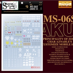 Decal nước mô hình PG ZAKU ZEON các loại Water sticker