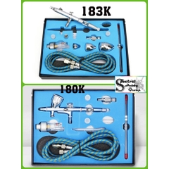 Bút sơn mô hình hd180 180K 183K Pen Airbrush Double Action Set 0.2MM 0.3MM 0.5MM Three Caliber Set