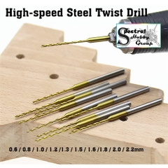 Bộ 10 mũi khoan QM235D TITANIUM tốc độ cao 0.6-2.2mm high speed steel twist drill 2.35mm