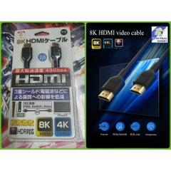 Dây Cáp HDMI 2.1 Tốc Độ Cao 48Gbps 8K 60Hz - 4K 120Hz thích hợp cho TV máy tính PS4 PS5 NS 2m Male-Male
