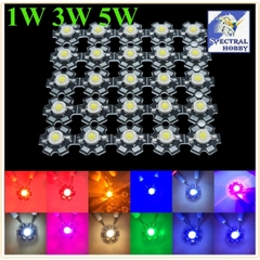 Bộ 5 bóng led siêu sáng các màu có đế nhôm tản nhiệt 1w 3w 5w DIY aluminum substrate light source