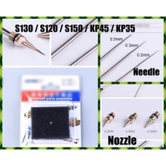 Phụ kiện bút sơn USTAR kim sơn needle, đầu béc nozzle KP35 KP45