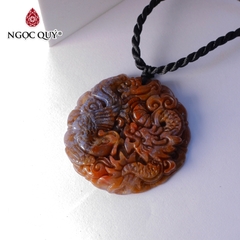Mặt dây chuyền long phụng đá Chalcedony