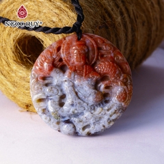 Mặt dây chuyền Phật Bà cưỡi rồng đá chalcedony