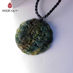 Mặt dây chuyền long phụng đá Chalcedony