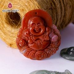 Mặt dây Phật Di Lặc đá Chalcedony