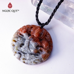 Mặt dây chuyền Phật Bà cưỡi rồng đá chalcedony