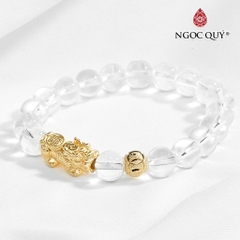 Vòng tay đá Thạch anh tự nhiên phối charm - Mẫu VC0115 - Ngọc Quý