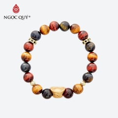 Vòng tay đá Thạch anh mắt hổ tự nhiên phối charm - Mẫu VC0964 - Ngọc Quý