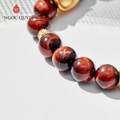 Vòng tay đá Thạch anh mắt hổ tự nhiên phối charm - Mẫu VC0964 - Ngọc Quý