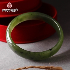 Vòng ngọc bích nephrite Ni49 bản 12mm dày 5mm