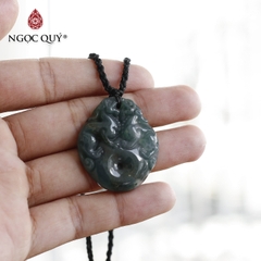 Mặt dây chuyền cặp tỳ hưu trên đồng điếu đá chalcedony