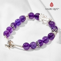 Vòng tay đá Thạch anh tự nhiên phối charm - Mẫu VC0129 - Ngọc Quý