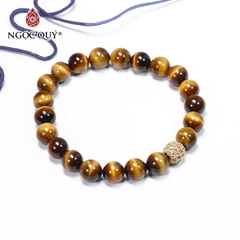 Vòng tay đá Thạch anh mắt hổ tự nhiên phối charm - Mẫu VC0153 - Ngọc Quý