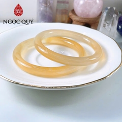 Vòng tay mã não - Vòng mã não vàng cọng tròn 8mm - Ngọc Quý