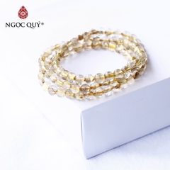 Vòng tay chuỗi hạt 3line đá thạch anh tóc vàng