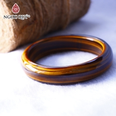Vòng tay nguyên khối đá mắt hổ vàng nâu