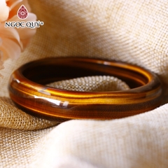 Vòng tay nguyên khối đá mắt hổ vàng nâu