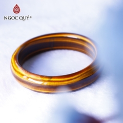 Vòng tay nguyên khối đá mắt hổ vàng nâu