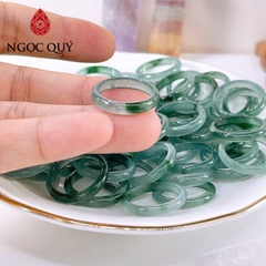 Nhẫn cẩm thạch A - Nhẫn nữ phỉ thúy lam ngọc điểm xanh cây Type A chất băng LG05 - Ngọc Quý