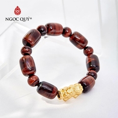 Vòng tay đá Thạch anh mắt hổ tự nhiên phối charm - Mẫu VC0256 - Ngọc Quý