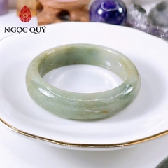 Vòng cẩm thạch A Myanmar - Ngọc phỉ thúy type A xanh dầu điểm phỉ ni 51-57mm LM143 - Ngoc Quý