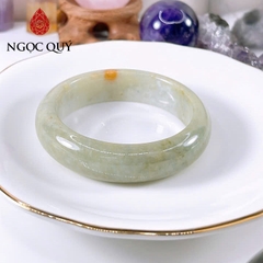 Vòng cẩm thạch A Myanmar - Ngọc phỉ thúy type A xanh dầu điểm phỉ ni 51-57mm LM143 - Ngoc Quý