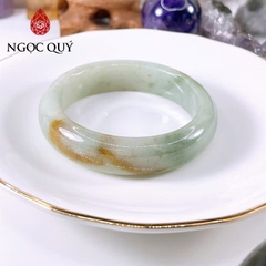 Vòng cẩm thạch A Myanmar - Ngọc phỉ thúy type A xanh dầu điểm phỉ ni 51-57mm LM143 - Ngoc Quý