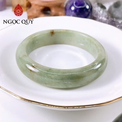 Vòng cẩm thạch A Myanmar - Ngọc phỉ thúy type A xanh dầu điểm phỉ ni 51-57mm LM143 - Ngoc Quý