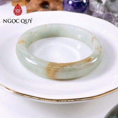 Vòng cẩm thạch A Myanmar - Ngọc phỉ thúy type A xanh dầu điểm phỉ ni 51-57mm LM143 - Ngoc Quý