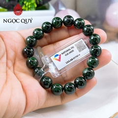 Vòng tay cẩm thạch A Ngọc Quý- Ngọc phỉ thúy type A sơn thủy đậm hạt 7.5-10mm LM36