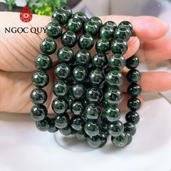 Vòng tay cẩm thạch A Ngọc Quý- Ngọc phỉ thúy type A sơn thủy đậm hạt 7.5-10mm LM36