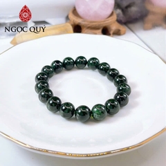 Vòng tay cẩm thạch A Ngọc Quý- Ngọc phỉ thúy type A sơn thủy đậm hạt 7.5-10mm LM36