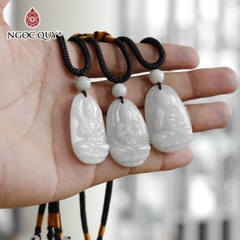 Mặt dây chuyền mặt phật bản mệnh đá bạch ngọc