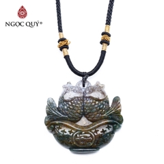 Mặt dây chuyền cặp cá chép đá chalcedony