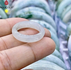 Nhẫn cẩm thạch - ngọc phỉ thúy bạch ngọc nếp băng
