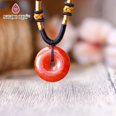Mặt dây chuyền đồng điếu đá cẩm thạch huyết