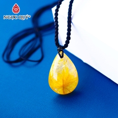Mặt dây chuyền hình giọt nước thạch anh tóc vàng