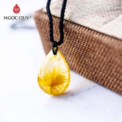 Mặt dây chuyền hình giọt nước thạch anh tóc vàng