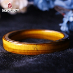 Vòng tay nguyên khối đá mắt hổ vàng nâu