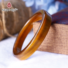 Vòng tay nguyên khối đá mắt hổ vàng nâu
