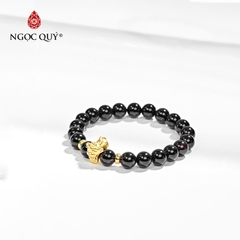 Vòng tay đá Obsidian tự nhiên phối charm - Mẫu VC0111- Ngọc Quý