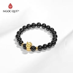 Vòng tay đá Obsidian tự nhiên phối charm - Mẫu VC0111- Ngọc Quý