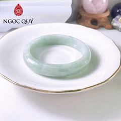 Vòng cẩm thạch A Myanmar - Ngọc phỉ thúy type A bản hẹ màu xanh táo ni 51-55 LM150- Ngoc Quý