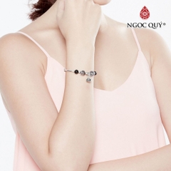 Vòng tay đá Thạch anh tự nhiên phối charm - Mẫu VC0922 - Ngọc Quý